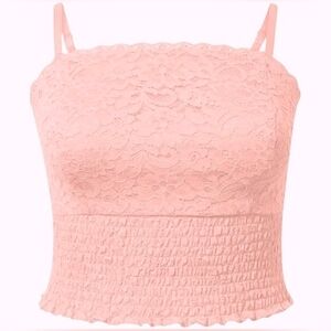 Torrid Lace Square Neck Smocked Crop Top